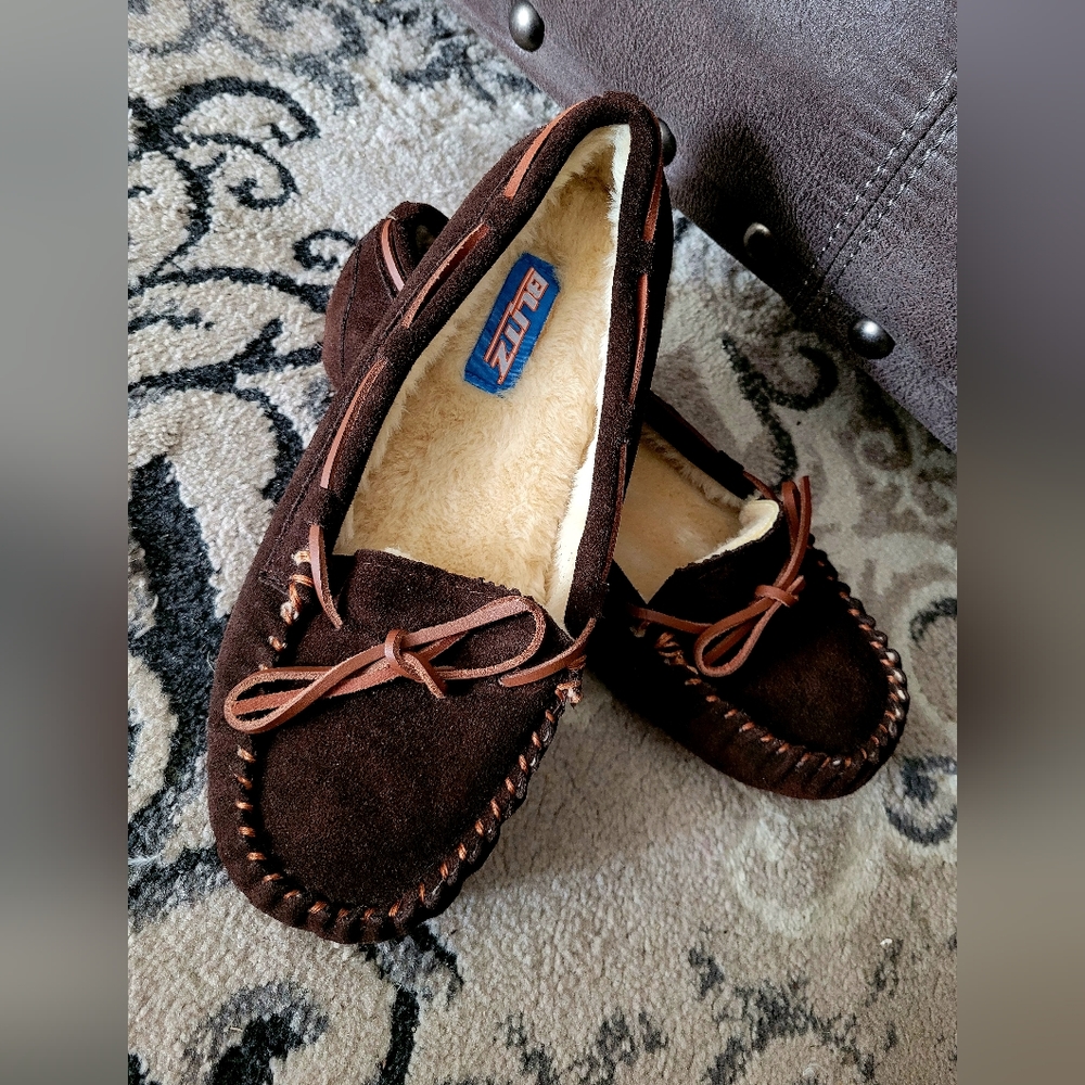 Blitz Women's Molly Moccasins Genuine Suede Leather 100% Acrylic Lining 13M Size